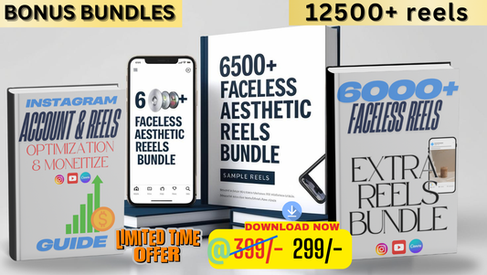 (12500+ faceless reels) |  6500+ Faceless aesthetic reels(HQ) + Extra 6000+ reels + Instagram $ guide